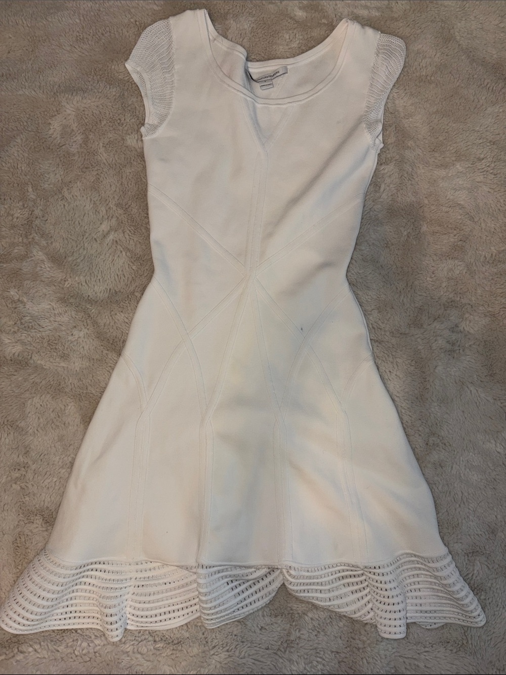 Diane Von Furstenberg White Fit-and-Flare Midi Dress